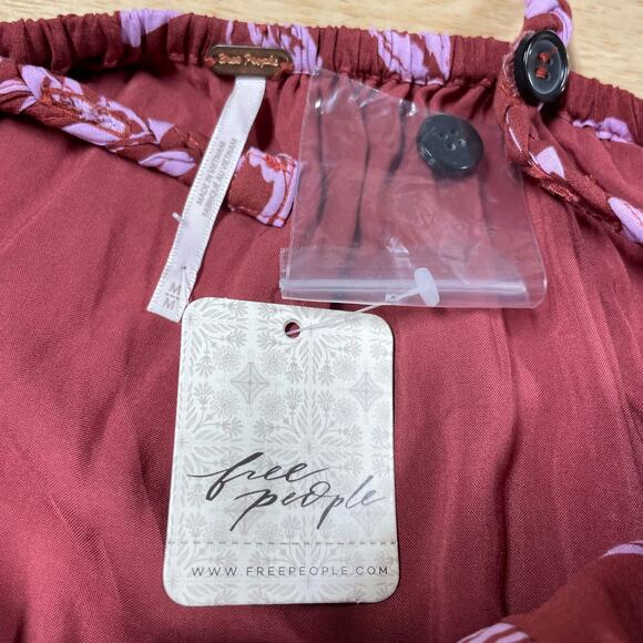 Free People NWT The Perfect Sundress Floral Midi Button Dress Size M Tie Back - Picture 8 of 12